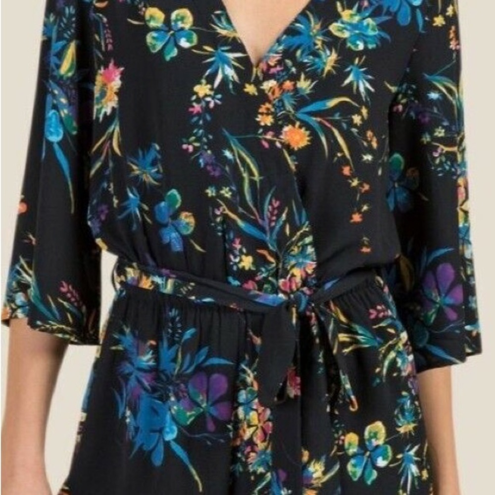 Dex Floral Kimono sleeve romper